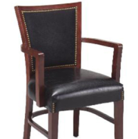 Wood Upholstered Inset Arm Chair