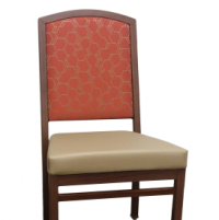 3216 Wood Grain Curved Back Stack Chair
