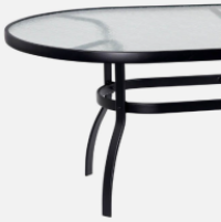 Oval Obscure Glass Dining Table