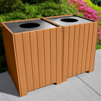 Faux Teak Trash Receptacles