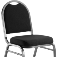 NPS 9260 Black Fabric Silvervein Frame Dome Stack Chair