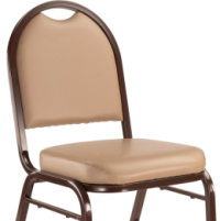 NPS 9201 Dome Back Stack Chair Brown Vinyl Mocha Frame