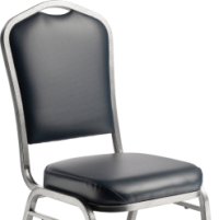 NPS 9300 Silhouette Stack Chair Blue Vinyl Silvervein Frame