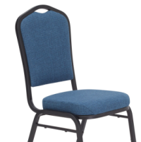 NPS 9374 Natural Blue Fabric Black Frame Silhouette Stack Chair