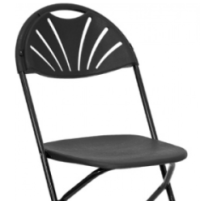 Fan Back Folding Chair - Black