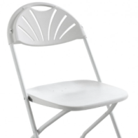 Fan Back Folding Chair - White