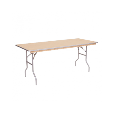 Wood Top Banquet Table Metal Edge